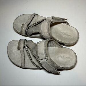 Merrell Terran 4 Post Sandal Silver Women's 7 Slip-on Slide Tan J006752W